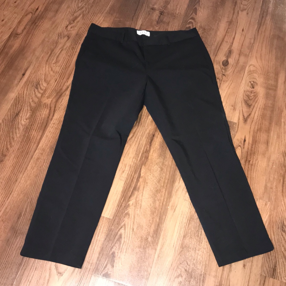 Elle Black Straight-Leg Dress Pants slacks size 12 casual office